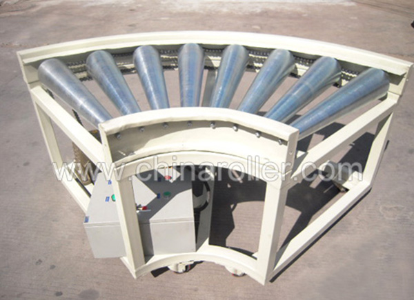 90度轉(zhuǎn)彎滾筒輸送機